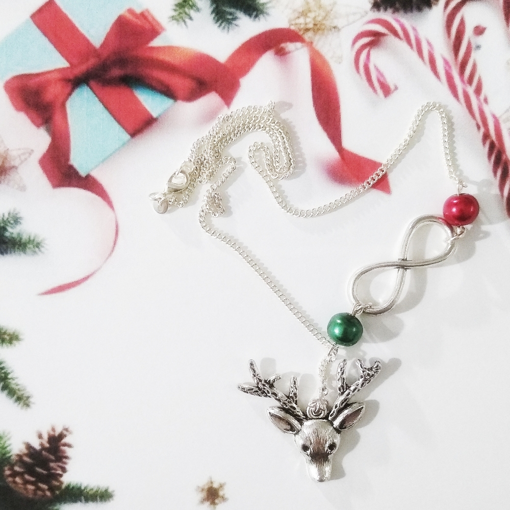 Christmas Reindeer artisan Necklace